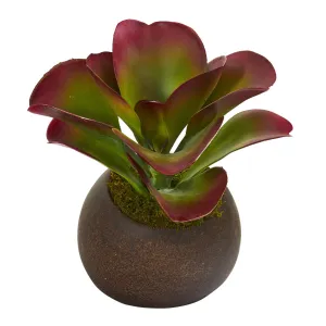 10” Succulent Artificial Plant in Stone Planter