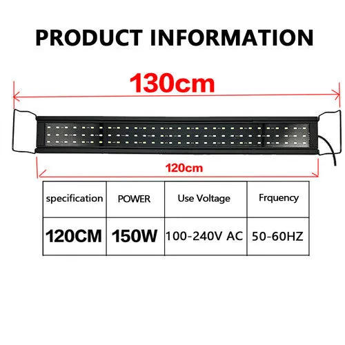 150W 244LED Waterproof Aquarium Light, Adjustable, Energy-Saving