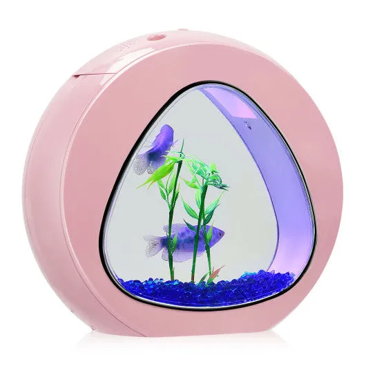 1Gallon Fish Aquarium Tank with Filter Air Pump-Pink