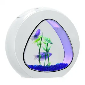 1Gallon Fish Aquarium Tank with Filter Air Pump-White