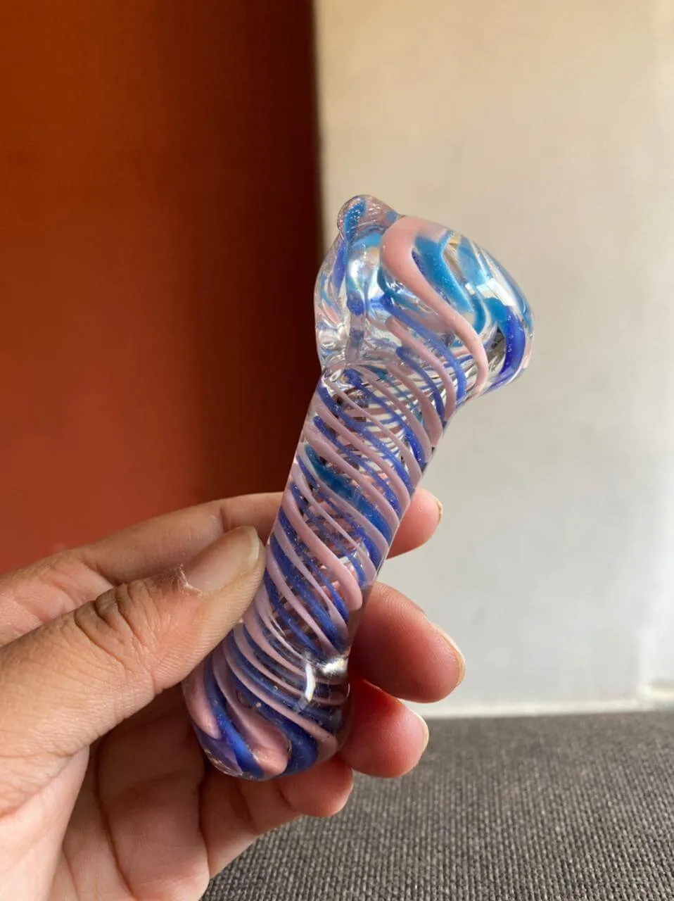 3 Colored Transparent Glass Smoking Pipe