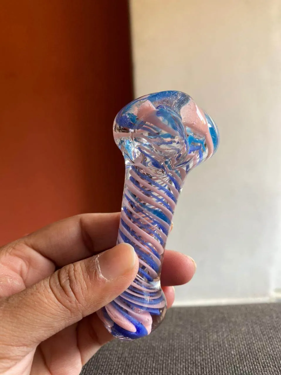 3 Colored Transparent Glass Smoking Pipe