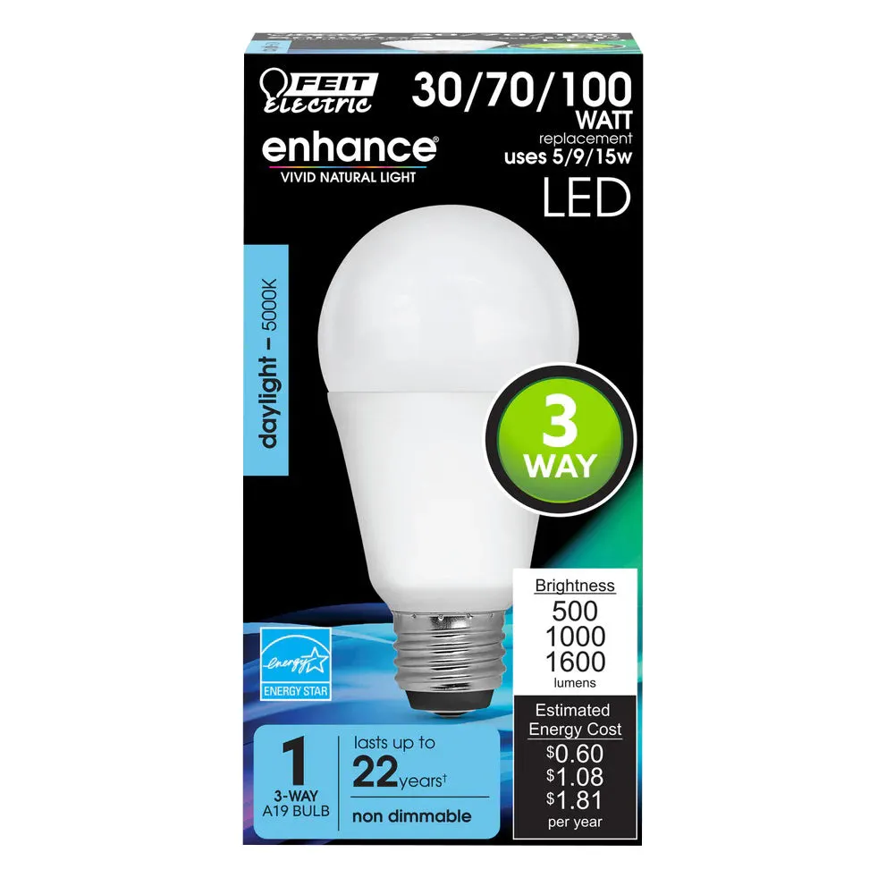 3-Way A19 LED Light Bulb A30/100/950CA