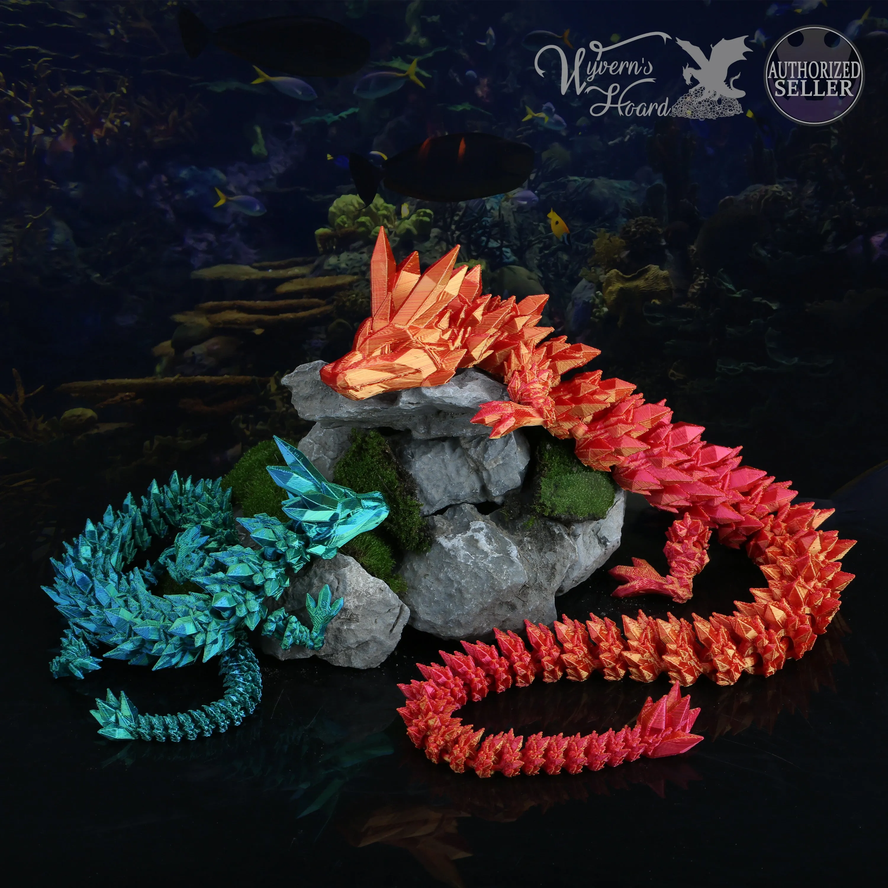 3D Printed Crystal Dragon Sensory Fidget Toy