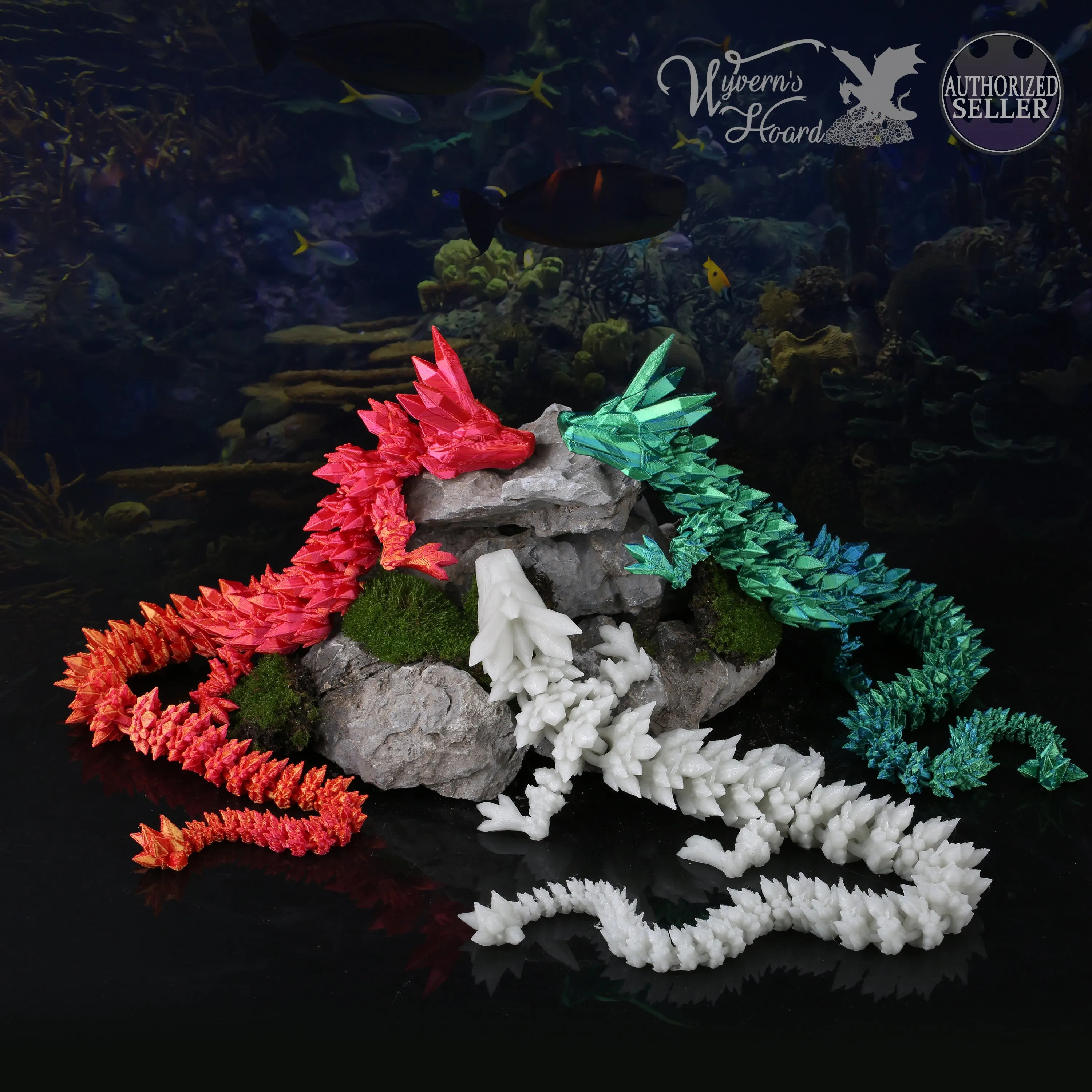 3D Printed Crystal Dragon Sensory Fidget Toy