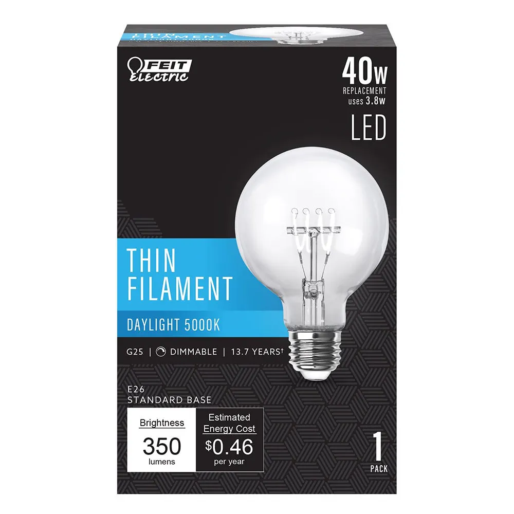 40W G25 LED Thin Filament Light Bulb G2540H9