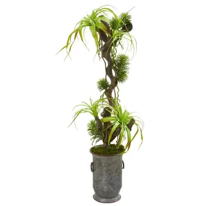 47” Tillandsia Artificial Plant in Vintage Metal Planter