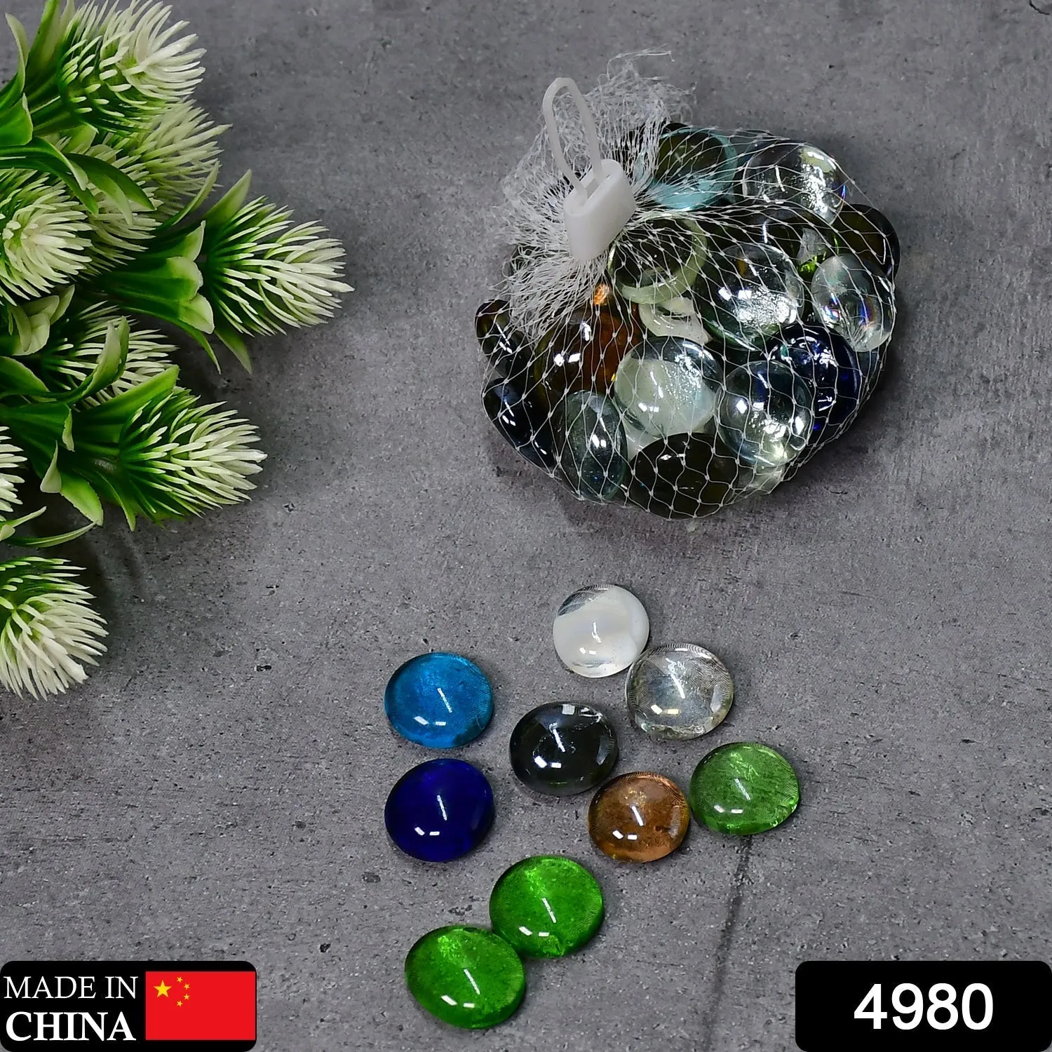 4980 Glass Gem Stone, Flat Round Marbles Pebbles for Vase Fillers, Attractive pebbles for Aquarium Fish Tank.