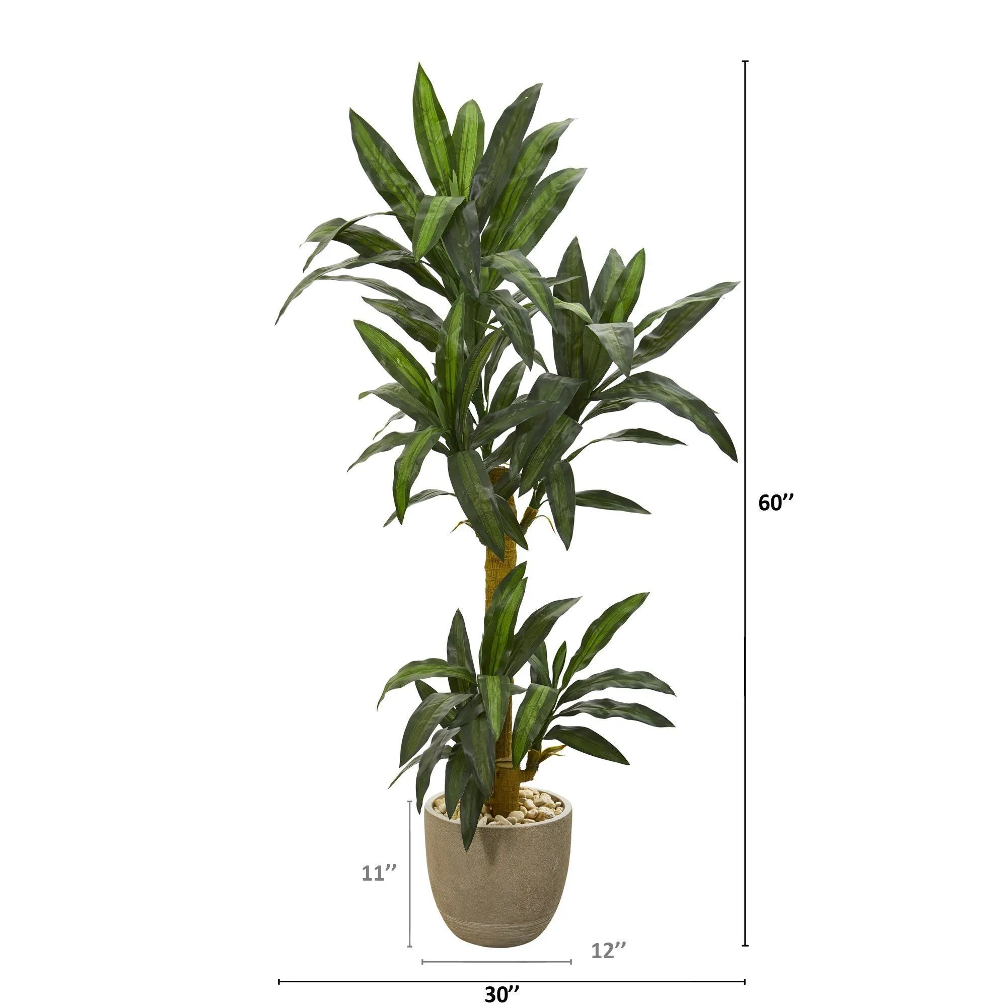 5’ Yucca Artificial Plant in Sandstone Planter