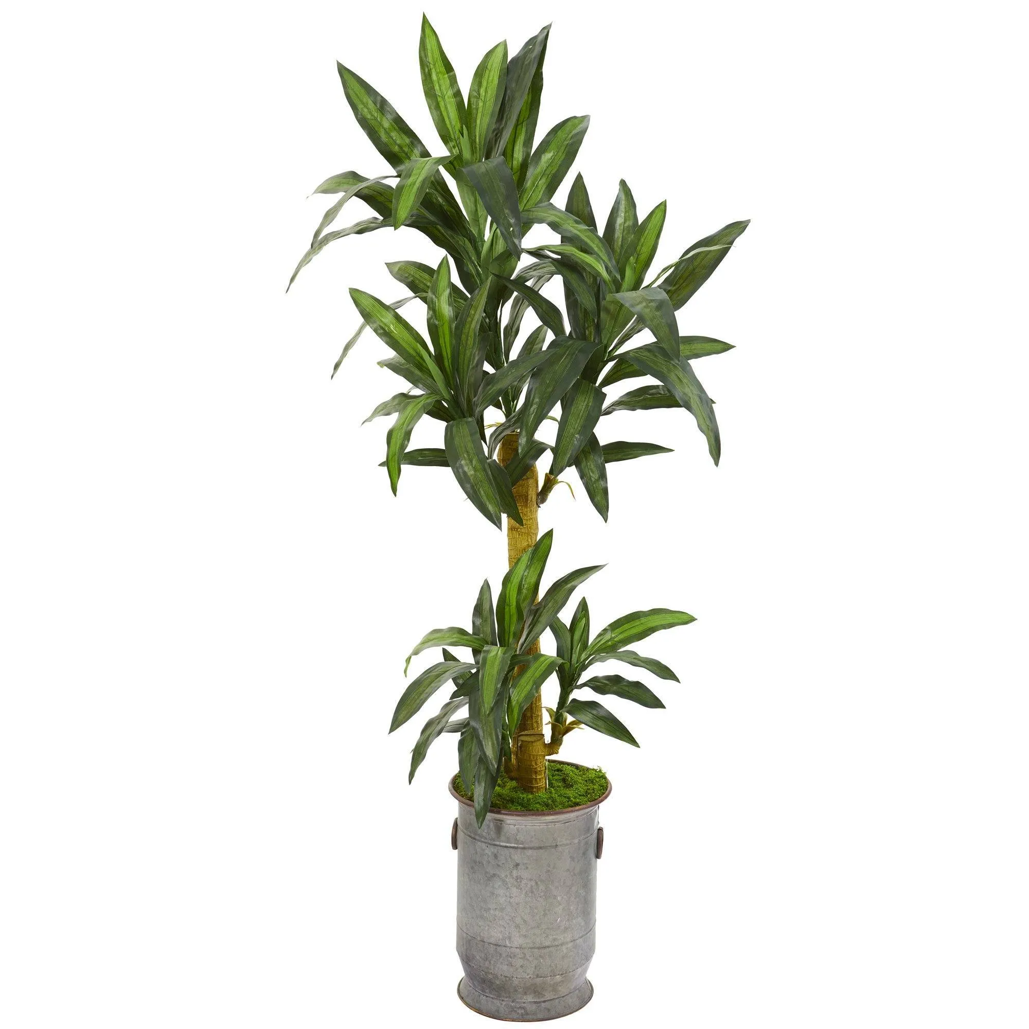 68” Yucca Artificial Plant in Copper Trimmed Metal Planter