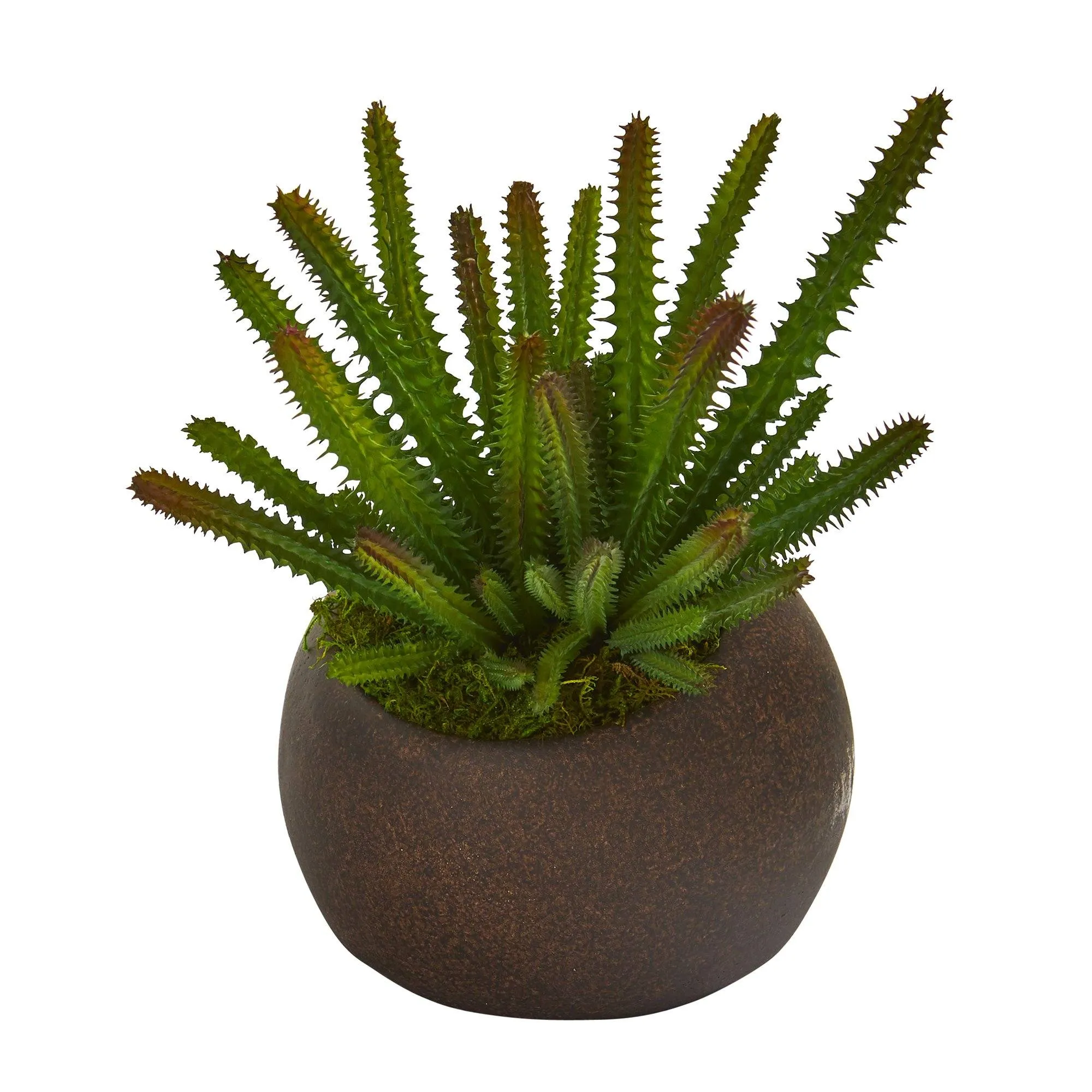 9” Cactus Succulent Artificial Plant in Stone Planter