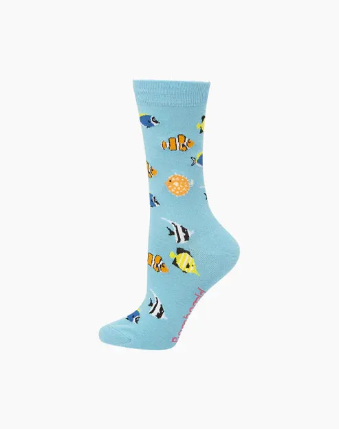 Aquarium Women's Bamboo Crew Socks