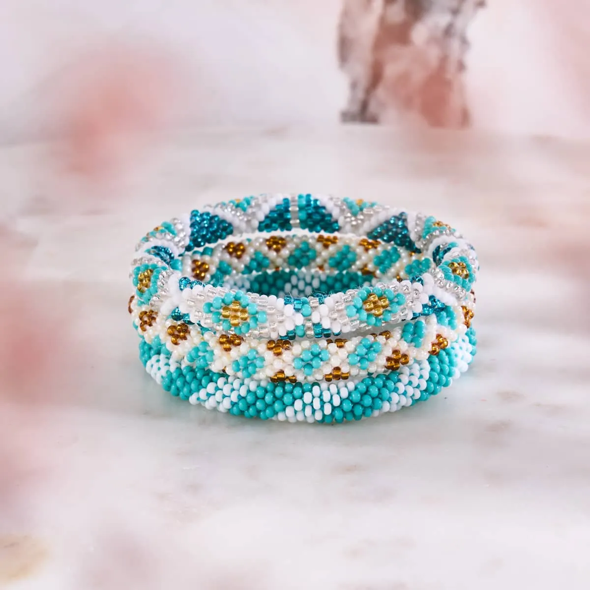 Aztec Aquarium | Himalayan Glass Bead Bracelet