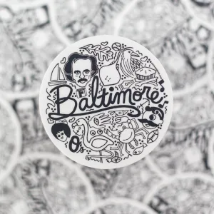 Baltimore sticker, Baltimore icons vinyl sticker, Charm City sticker