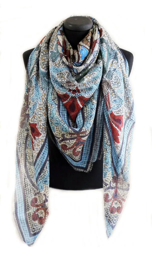 'Collins'  Luxurious Italian made large mosaic design scarf