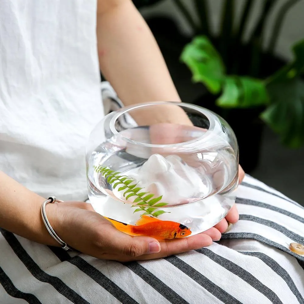 Creative Transparent Snow Mountain Fish Aquariums