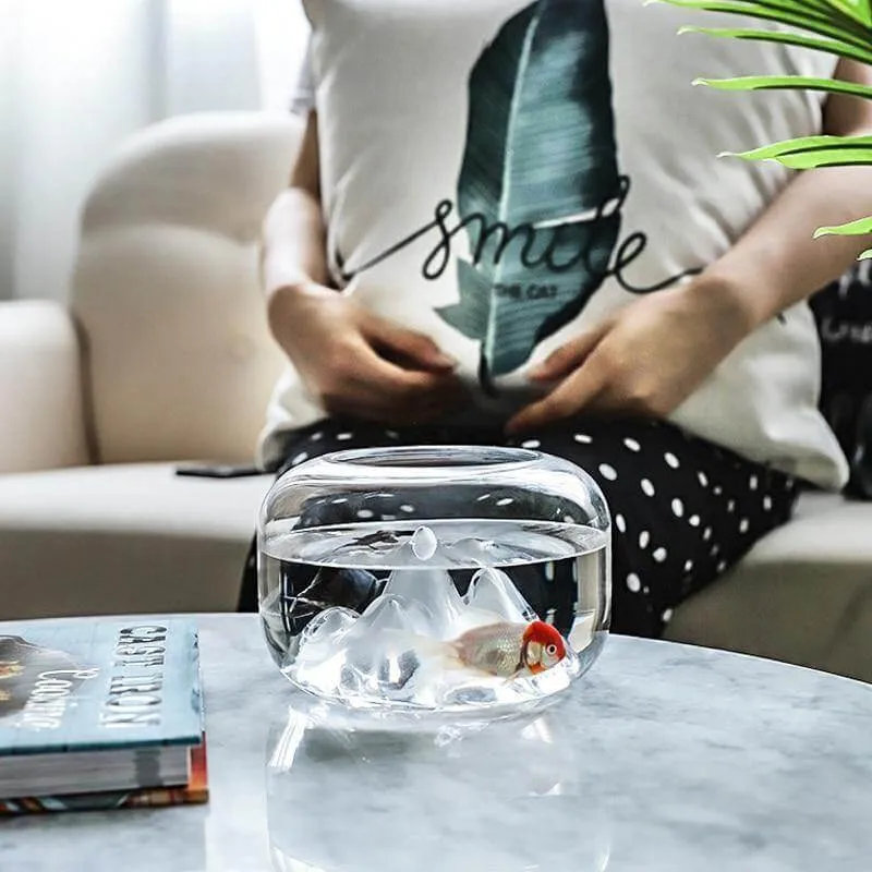 Creative Transparent Snow Mountain Fish Aquariums