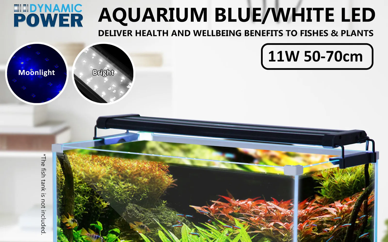 Energy Efficient Aquarium LED Light, 2 Sets, Abs Housing, Dynamic Power