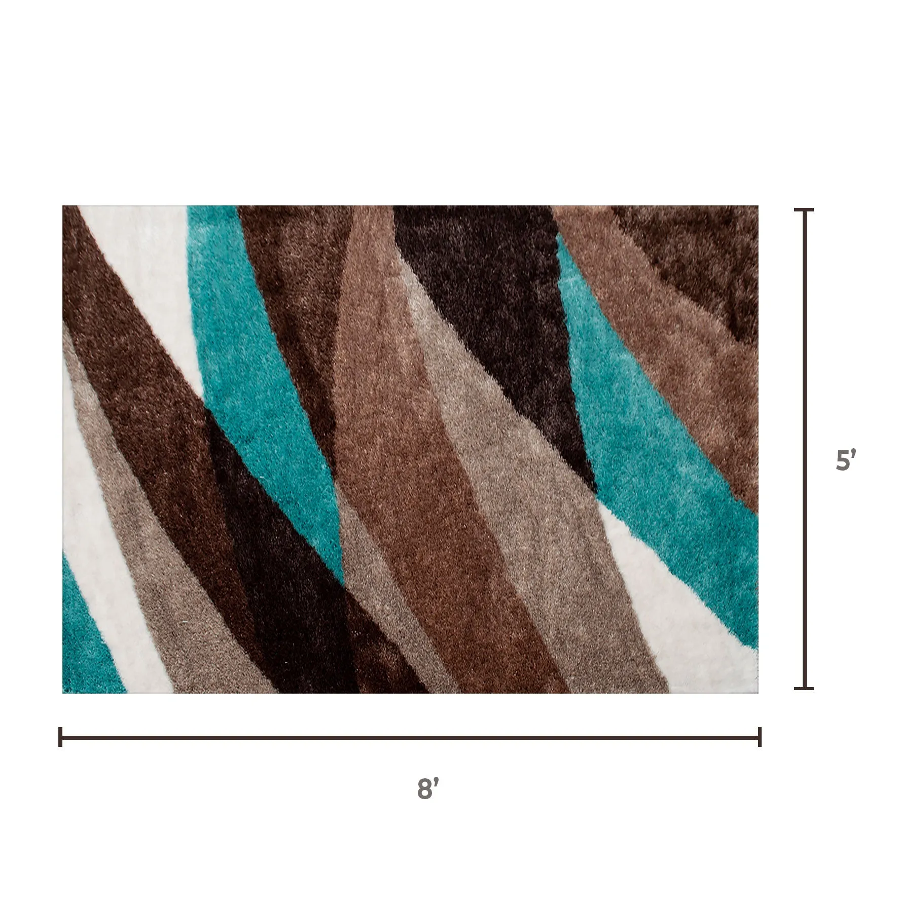 Geometric Modern Turquoise Waves Rug