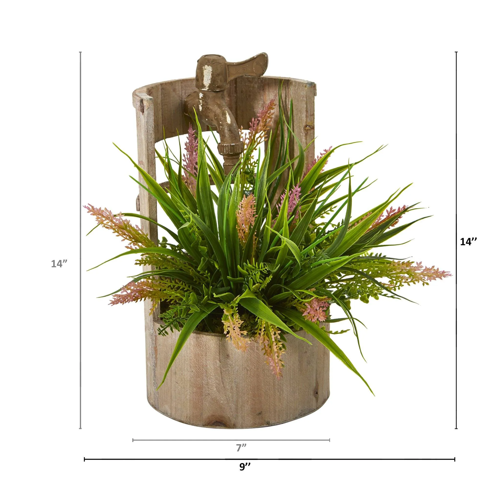 Grass Artificial Plant in Faucet Planter