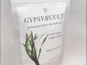 Gypsy & Cult Soothing Sea Kelp And Aloe Bath Soak 4 Oz. 100% Organic Vegan Friendly Detoxify And Revitalize