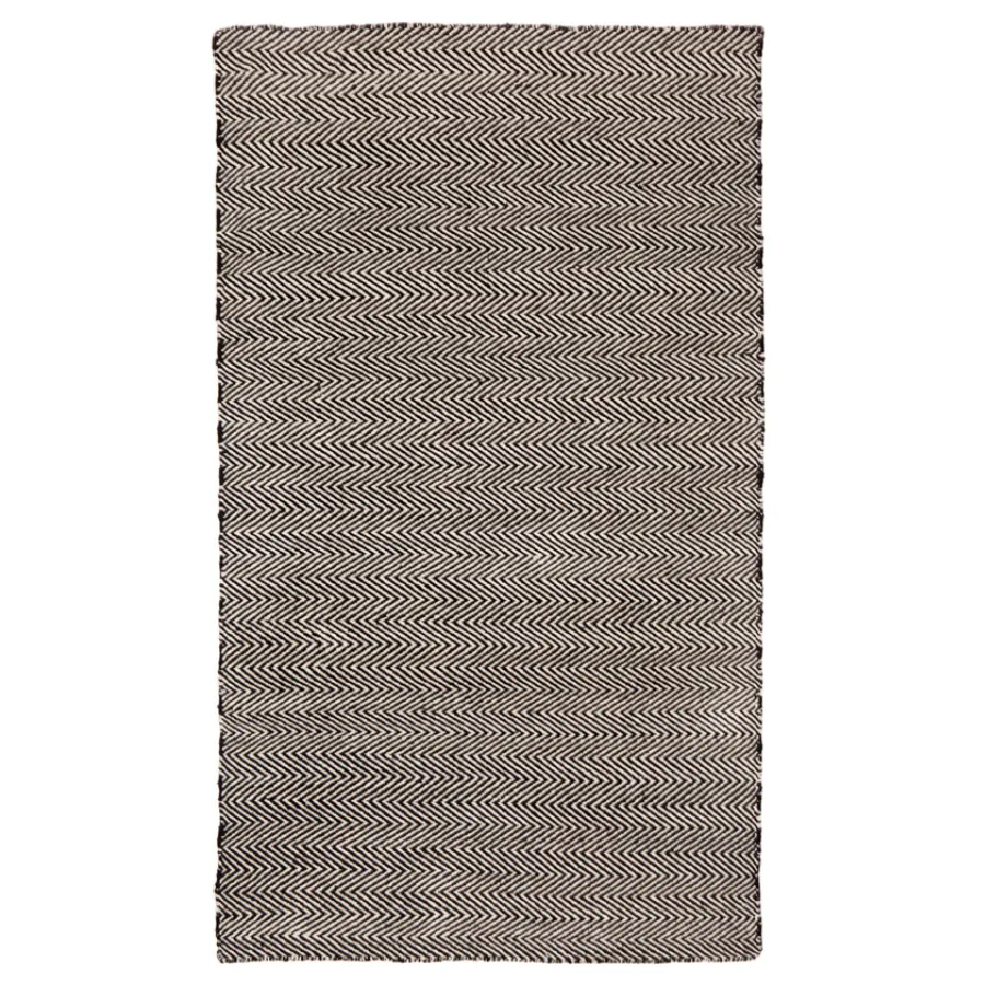 Herringbone Multipurpose Black Indoor Outdoor Large Rug