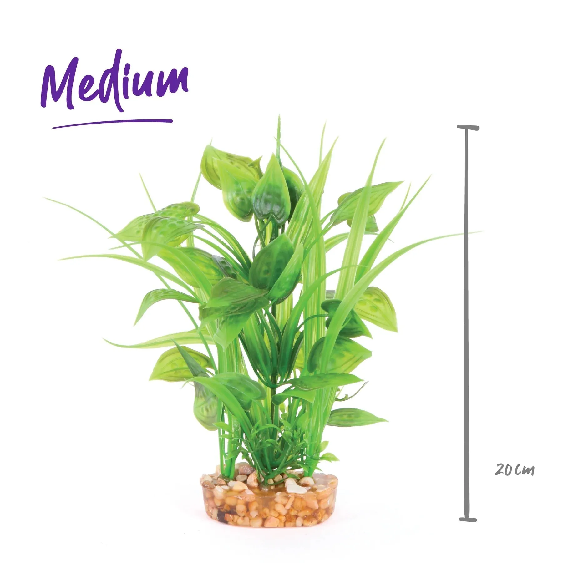 Kazoo Aquarium Artificial Plant Green with Thin Leaves and Spots Medium