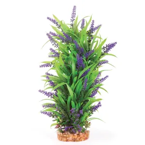 Kazoo Aquarium Artificial Plant with Thin Leaves and Purple Flowers Extra Large