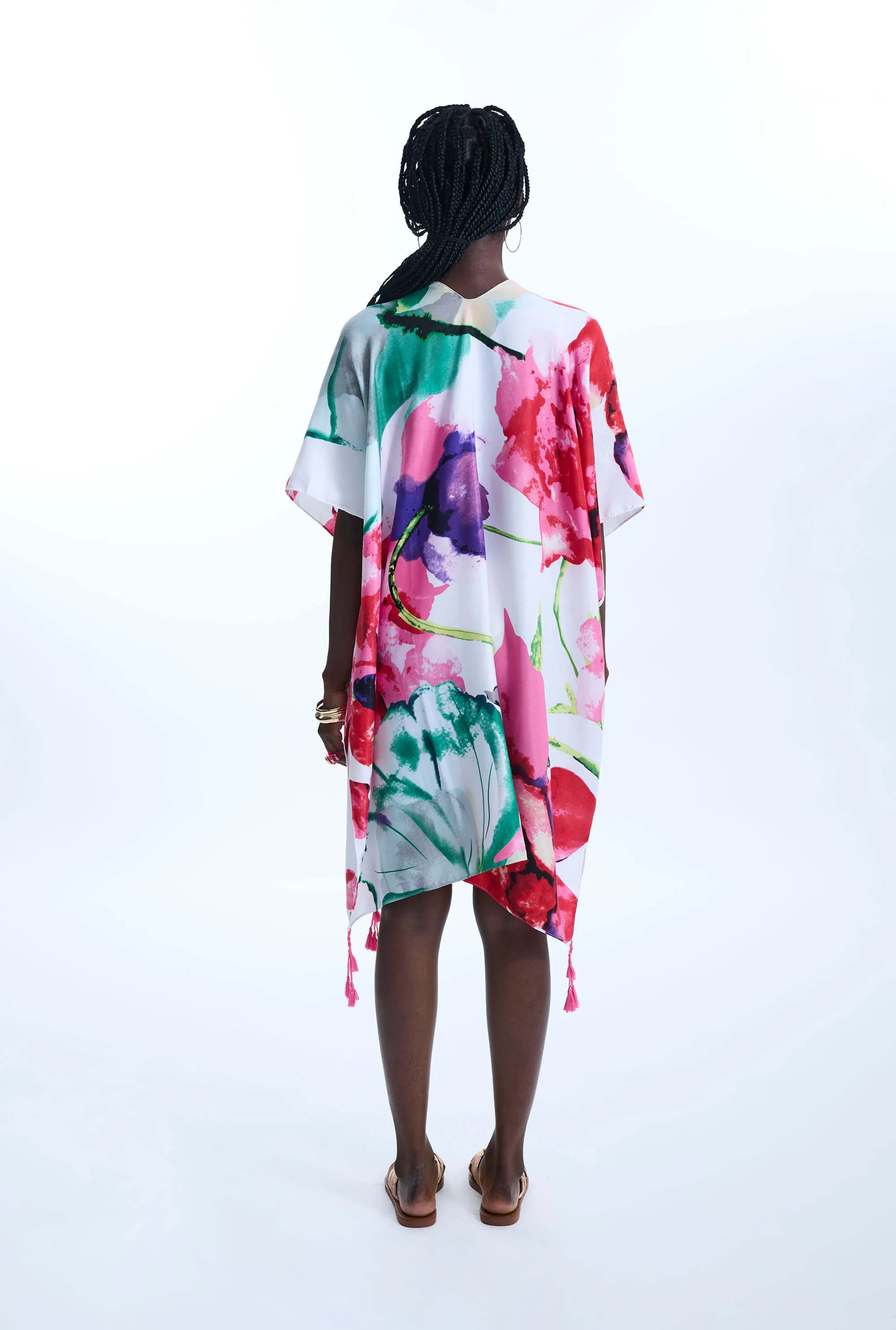 Large Flower Print Kaftan