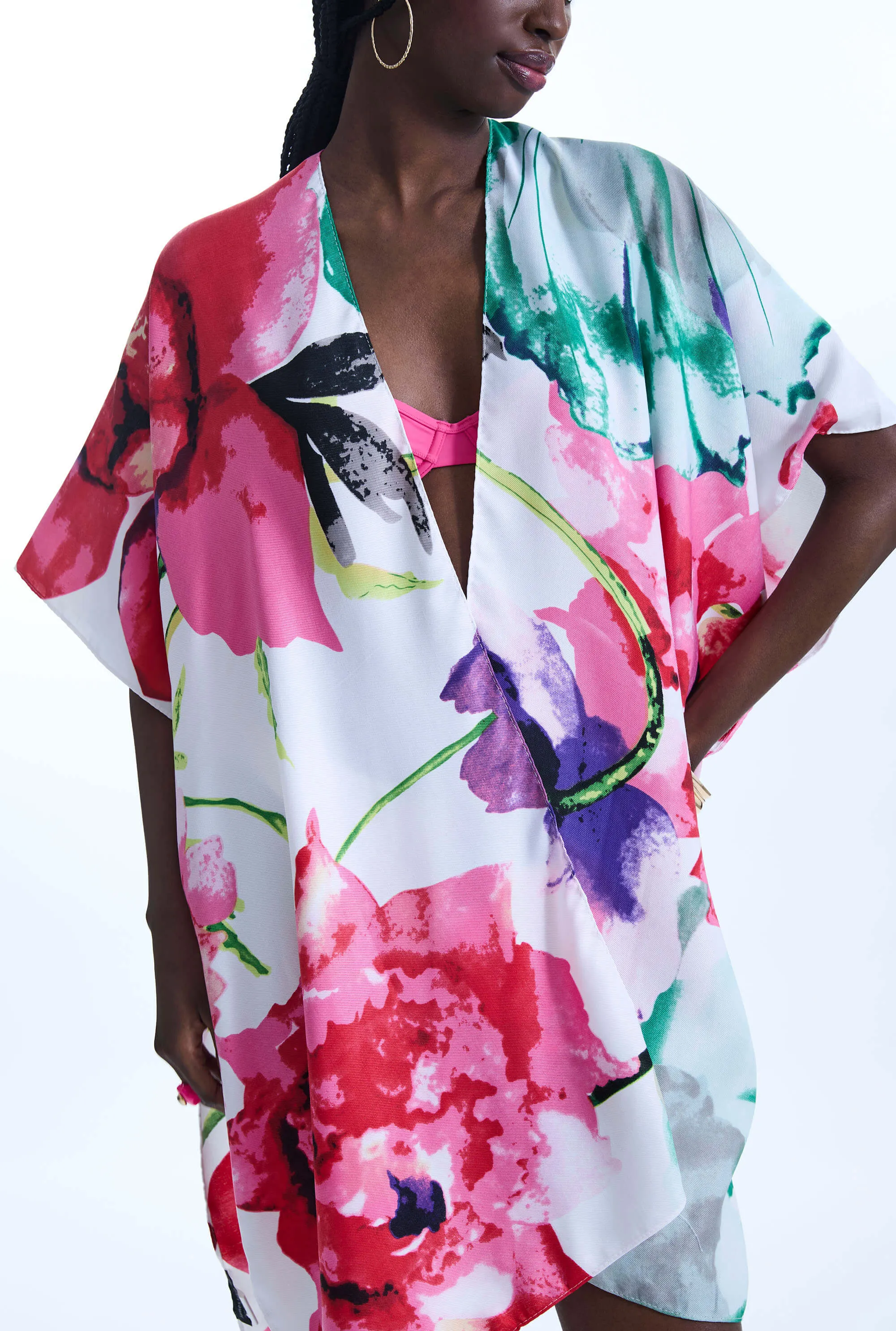 Large Flower Print Kaftan