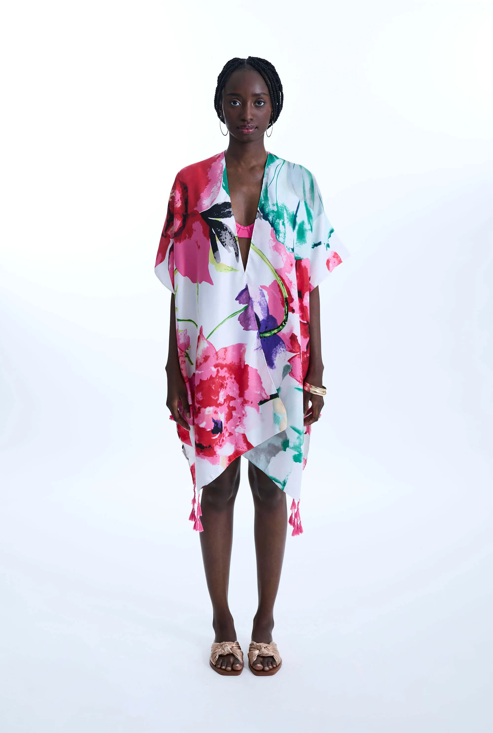 Large Flower Print Kaftan