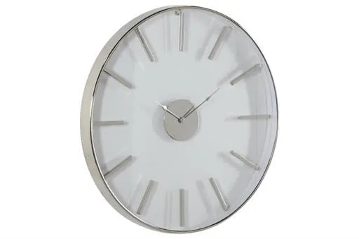 Large Round Silver Stainless Steel Modern Wall Clock