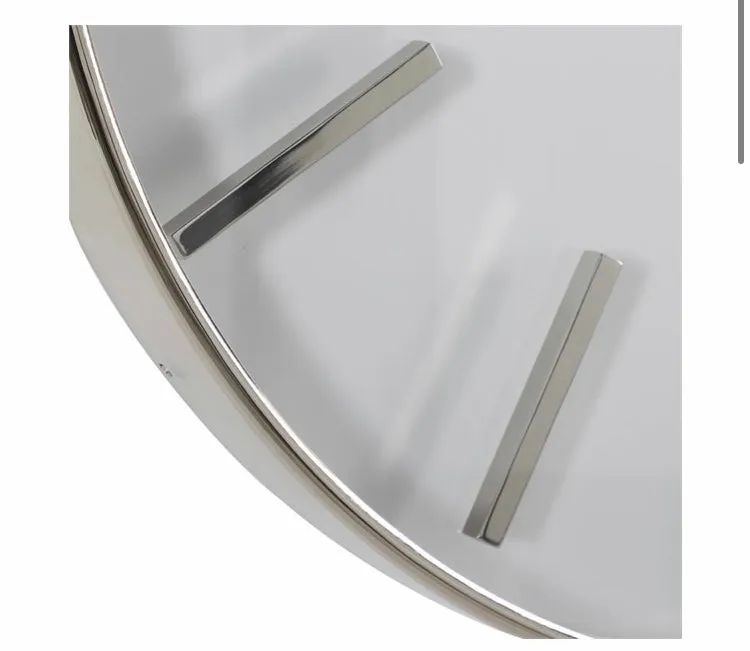 Large Round Silver Stainless Steel Modern Wall Clock