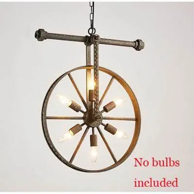 Luxury Wheel Loft Style Vintage Hanging Light Lamps