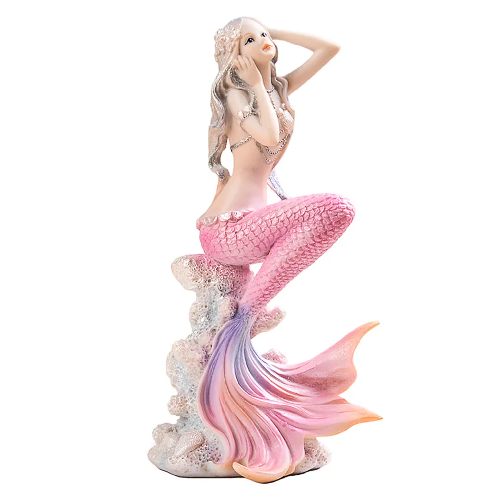 OMEM Aquarium Ornament Home Decor Cute Little Mermaid Aquarium Beautification Living Room Ornament Accessories