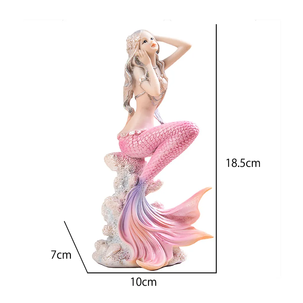 OMEM Aquarium Ornament Home Decor Cute Little Mermaid Aquarium Beautification Living Room Ornament Accessories