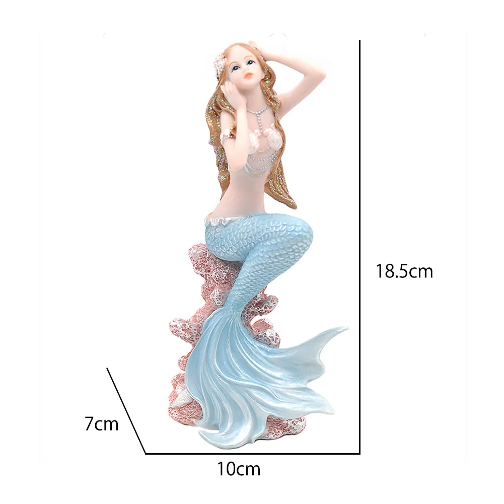 OMEM Aquarium Ornament Home Decor Cute Little Mermaid Aquarium Beautification Living Room Ornament Accessories