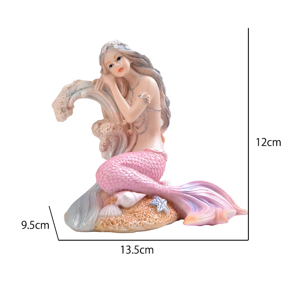 OMEM Aquarium Ornament Home Decor Cute Little Mermaid Aquarium Beautification Living Room Ornament Accessories