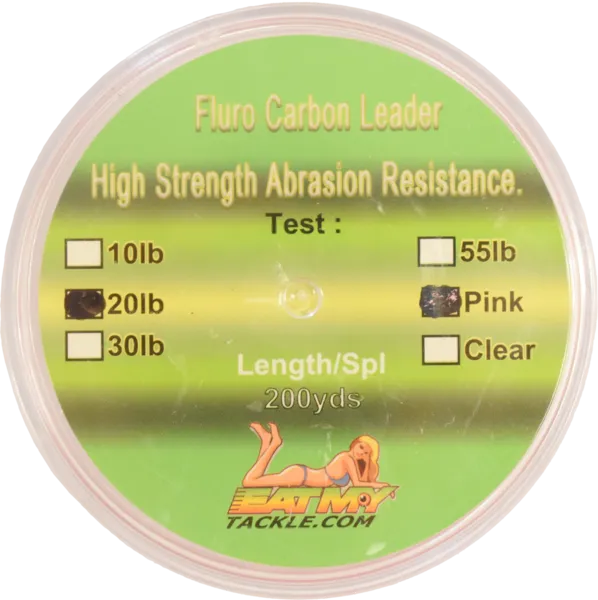 Pink Fluorocarbon Fishing Leader - 200 Yards | 10, 20, 30, or 55 lbs.