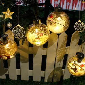 Set of 5 Christmas Hanging Glass Balls Clear Decor for Christmas Tree