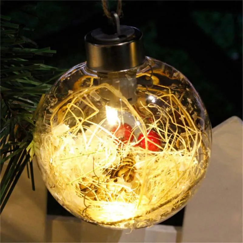 Set of 5 Christmas Hanging Glass Balls Clear Decor for Christmas Tree