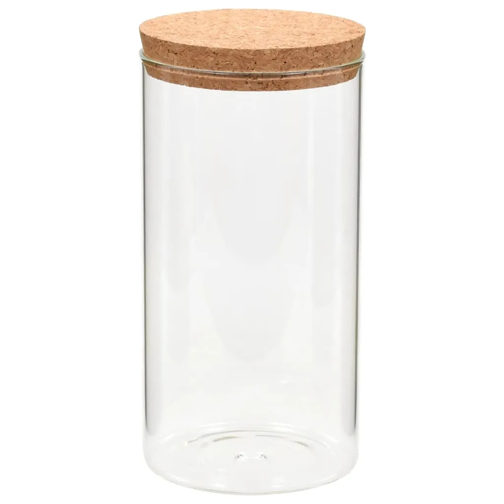 Storage Glass Jars with Cork Lid 6 pcs 1400 ml