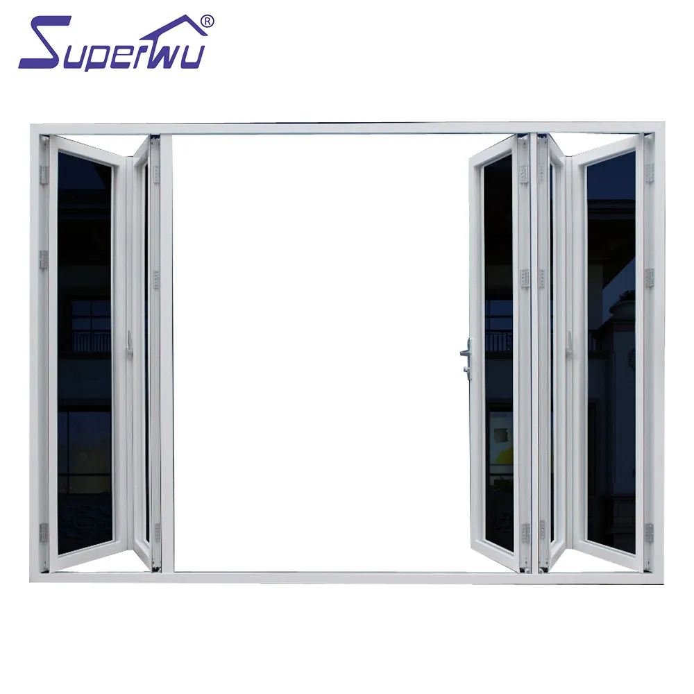 Superwu Transparent Low E Glass Soundproof Bi-fold Door folding door