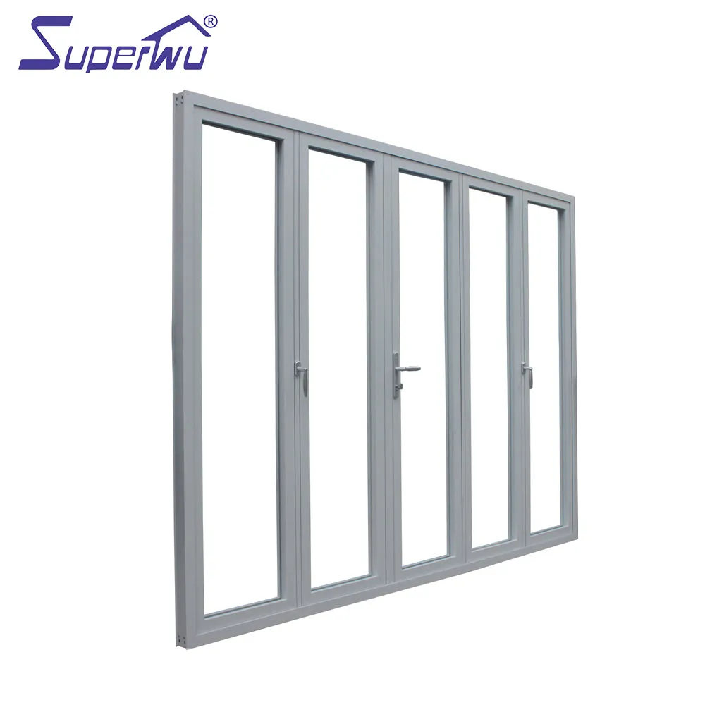 Superwu Transparent Low E Glass Soundproof Bi-fold Door folding door