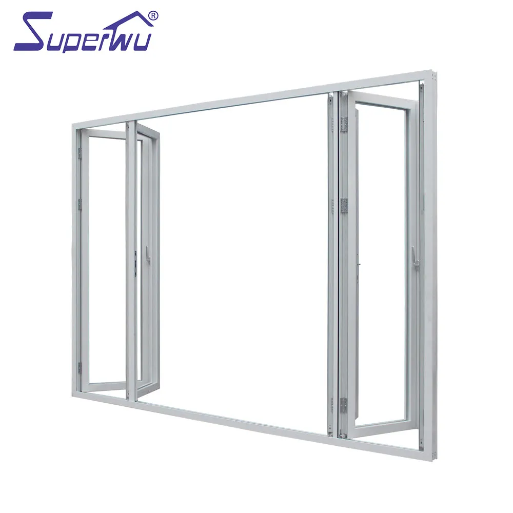 Superwu Transparent Low E Glass Soundproof Bi-fold Door folding door