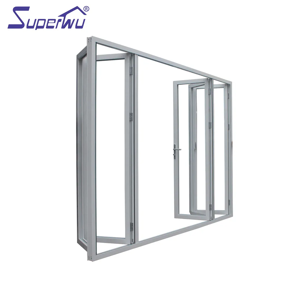 Superwu Transparent Low E Glass Soundproof Bi-fold Door folding door