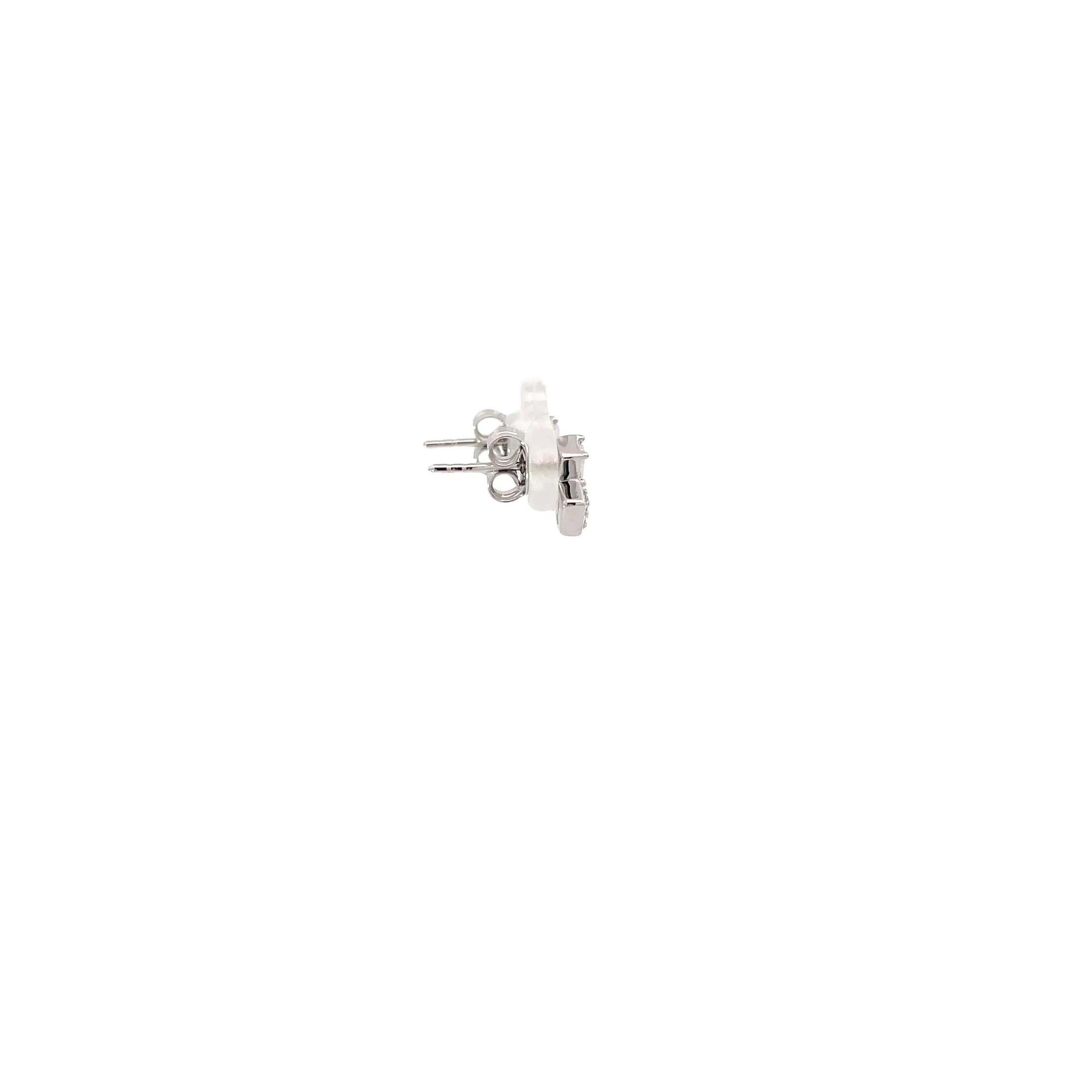 White Modern Electrum Diamond Stud Earrings