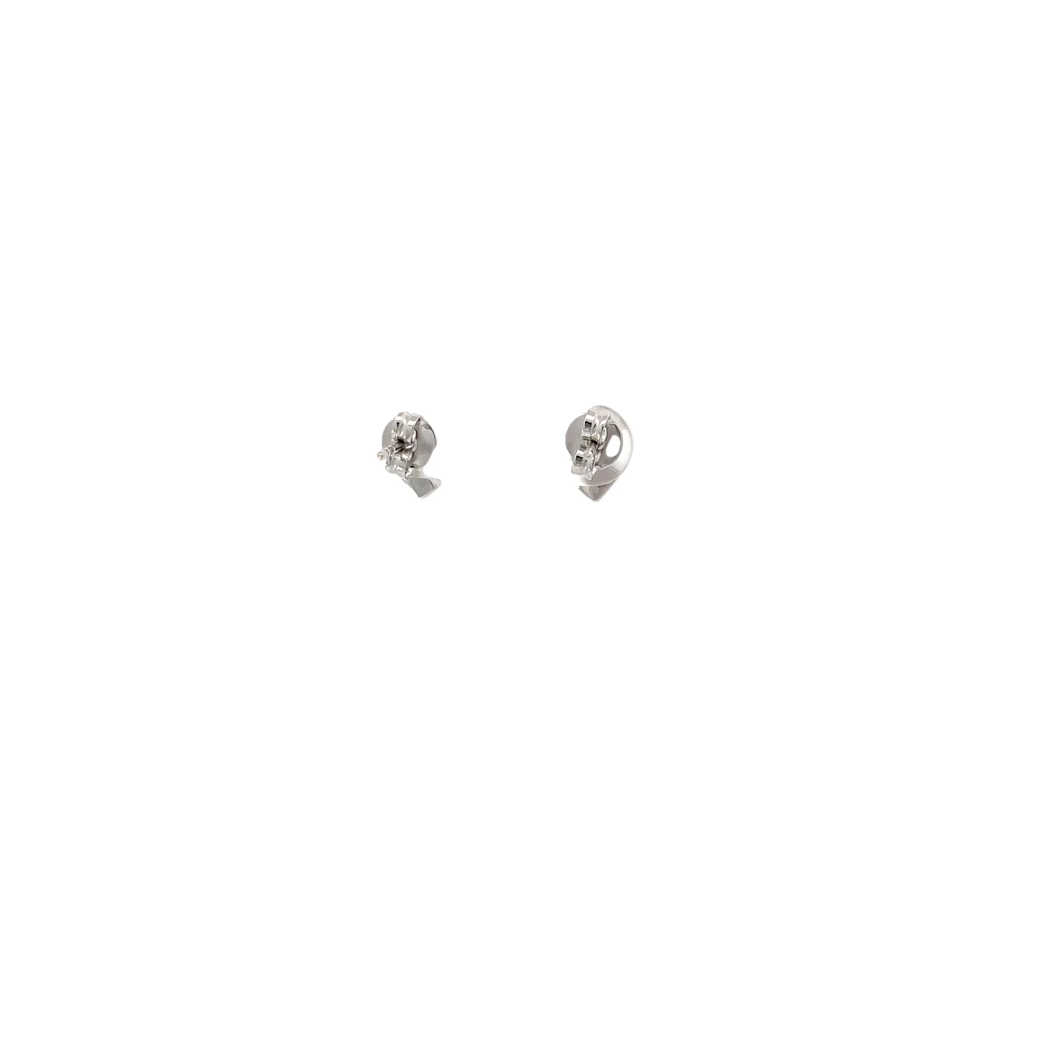 White Modern Electrum Diamond Stud Earrings